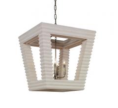 Belmont Tapered Chandelier with a beige, ribbed frame and four lights from Mr. Brown London