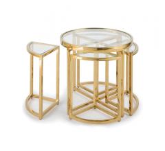 Majestic Side Tables with one round side table and four smaller quarter-circle side tables underneath from Regina Andrew Design