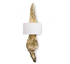 Gilded Driftwood Sconce with a white shade from Regina Andrew Design 