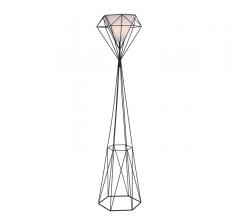 Delancey Floor Lamp in black with a diamond-shaped frame from Zuo Modern