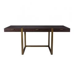 Mercer desk with a brown top and brass legs and hardware from Mr. Brown London