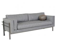 Jana gray sofa with a steel frame finished in chrome by Norwalk Furniture