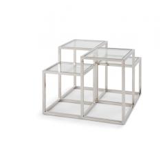 Astoria grouping square side tables of two heights in Polished Chrome from Regina Andrew Design