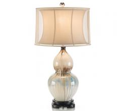John-Richard Ceramic Glazed Table Lamp with a traditionally carved base and shade from John-Richard
