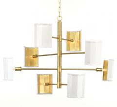 Wandermere eight-light, mobile-styled chandelier in Brushed Brass from Progress Lighting