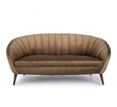 Curved Monique Velvet Sofa in Urbane Bronze velvet from Regina Andrew Design