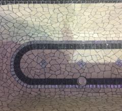Mosaic-tiled bathtub from West Coast Mosaic