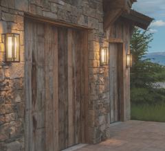 These outdoor sconces from Hammerton Studio feature a classic geometric design that mirrors the home’s architecture. 