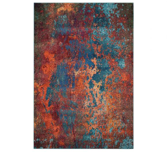 Atlantic Area Rug in an abstract design with pops of blue, orange, red and gold from Nourison
