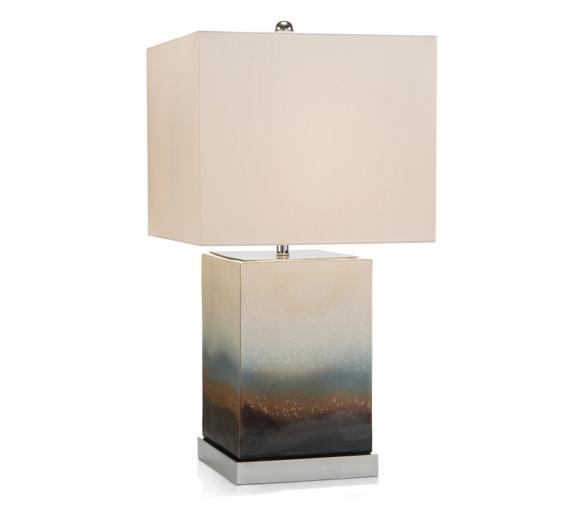 Square-shaped Terra Misty Blue and White Lamp from John-Richard