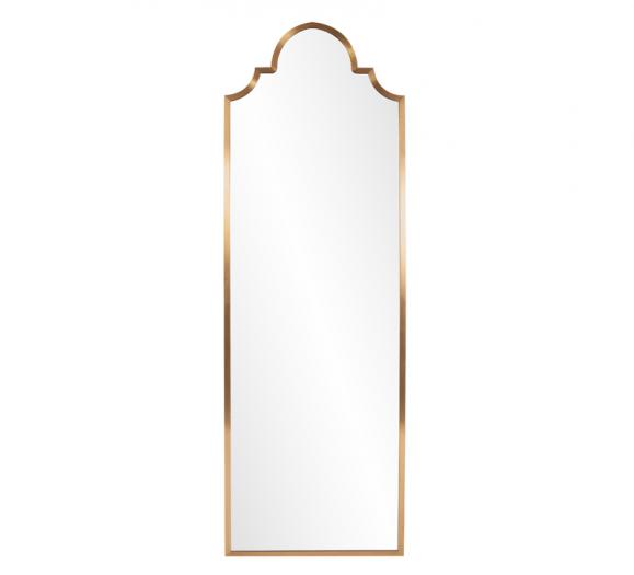 Czar Mirror with a Brushed BRass finish and an arched top from Howard Elliott