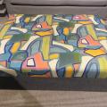 patterned ottoman colorful