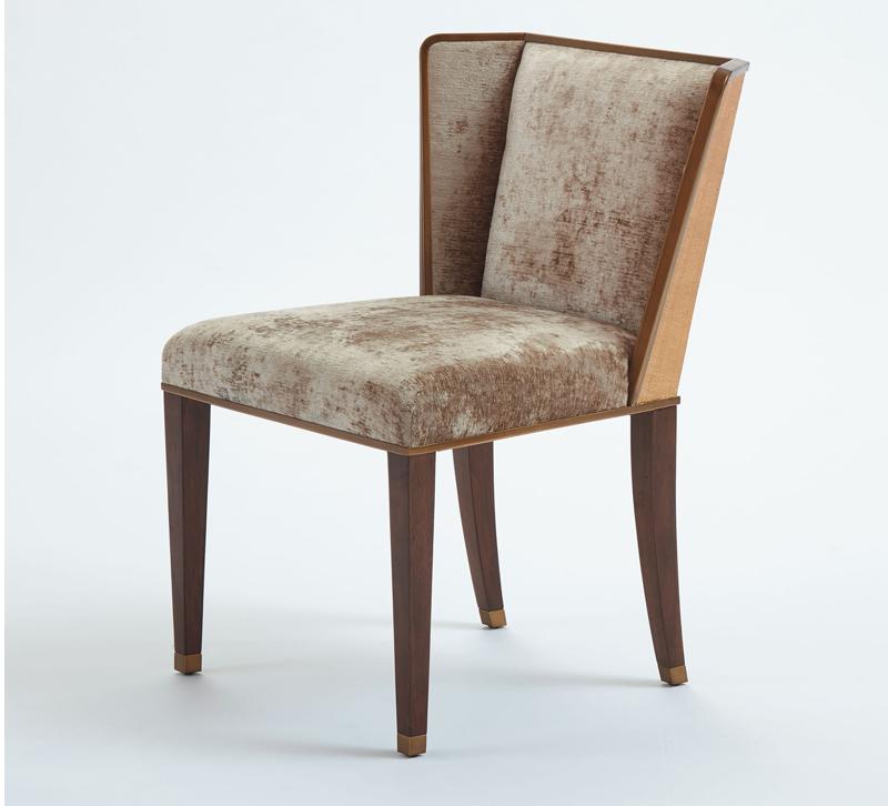 D'Oro Chair in a silvery velvet fabric and wingback design from Global Views
