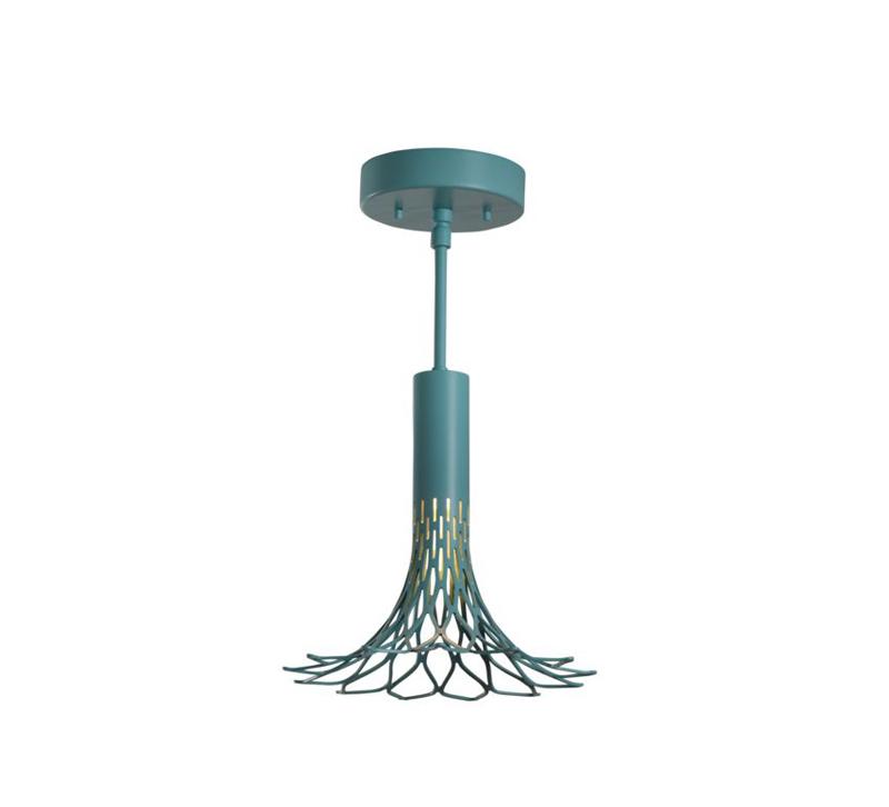 Full Bloom Semi-Flush in blue with one light from Vermont Modern 