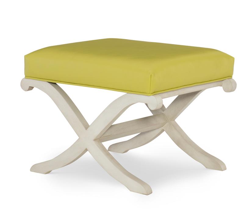 Serena ottoman with sloping white legs from Wesley Hall