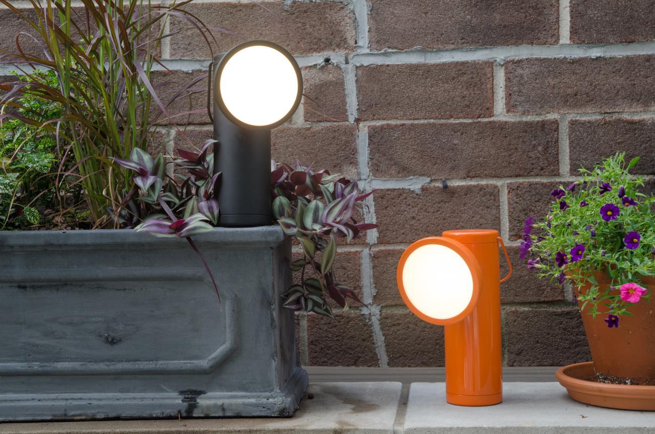 The M Lamp is cordless and battery-powered, maximizing portability. 