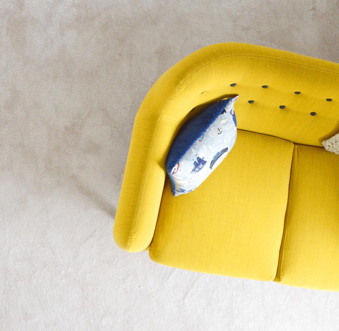Millennial mindset furniture yellow couch 