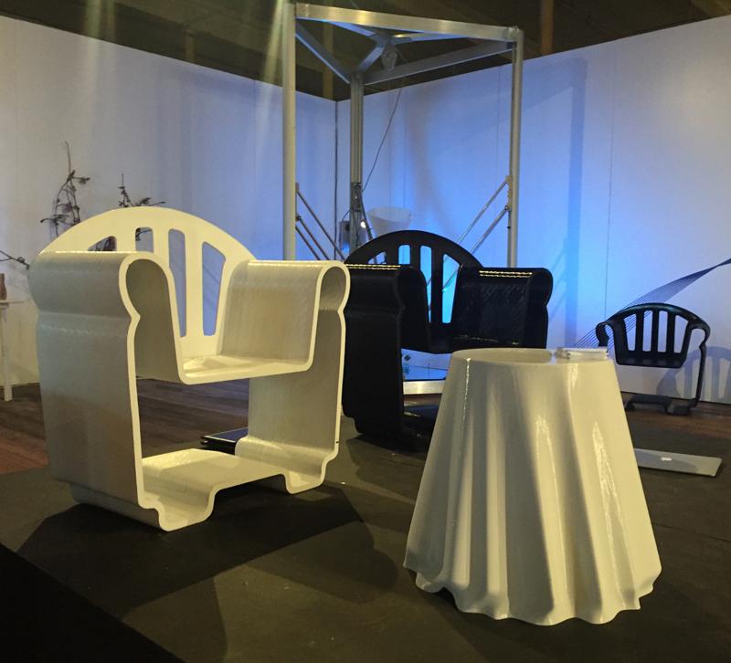 These chairs and table? All printed on a 3D printer.