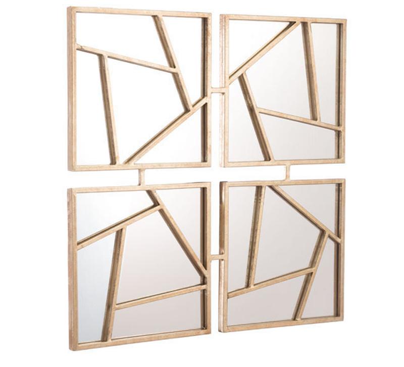 Four Faces four-paneled mirrors with geometric shapes from Zuo Mod