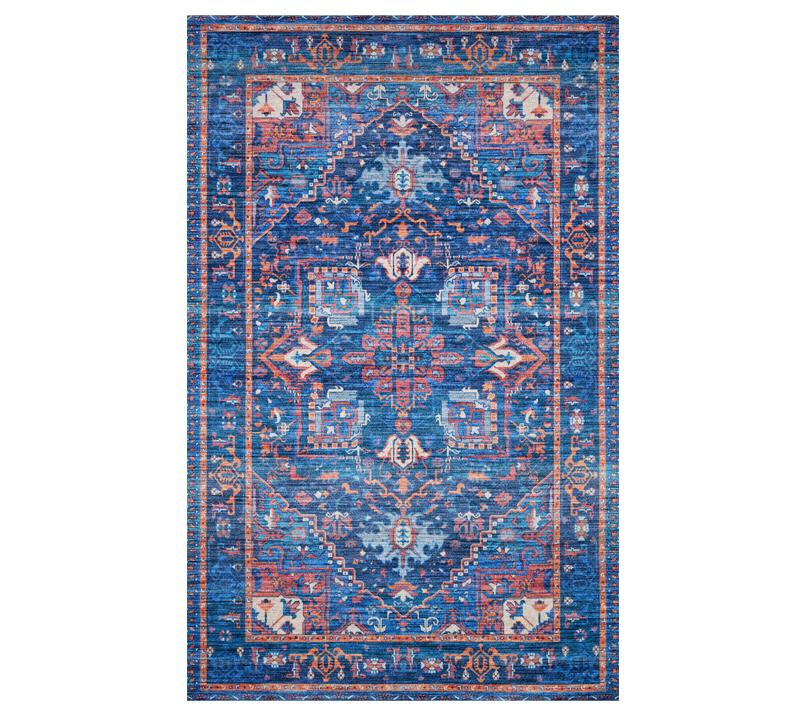 Cielo Area Rug by Justina Blakeney with a traditional pattern and deep blue and oranges from Loloi Rugs