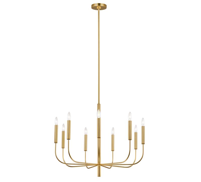Gold Brianna chandelier with nine lights and tubular arms from ED Ellen DeGeneres by Generation Lighting