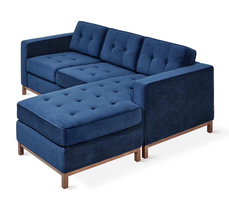 Jane Loft Bi-sectional Sofa in Midnight velvet fabric from Gus Modern