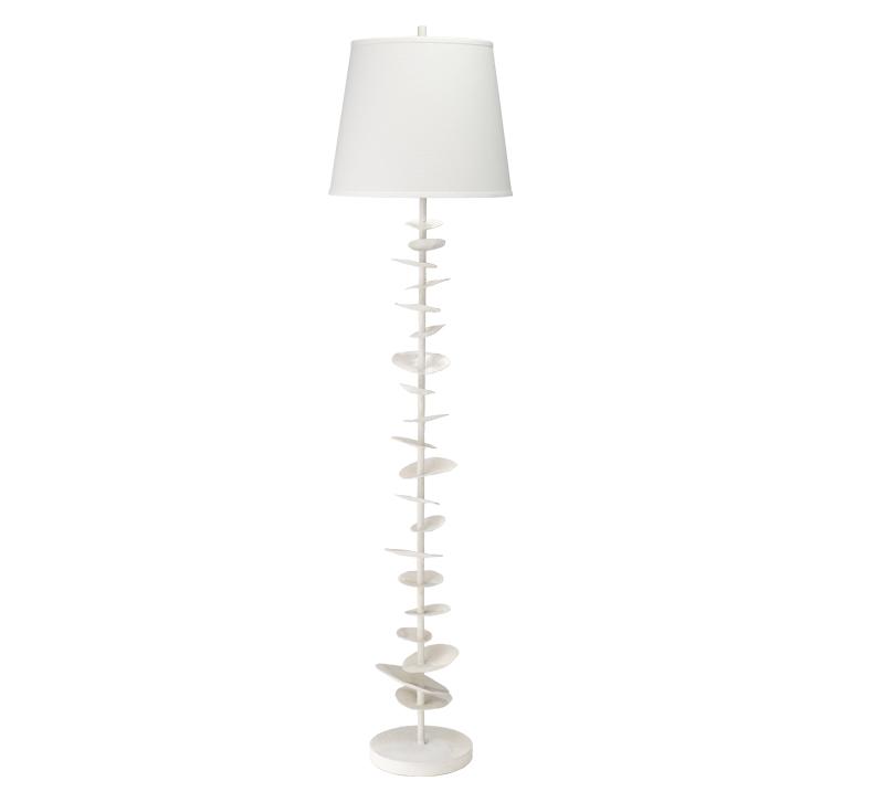 White Petals floor lamp with plaster petals going up from Jamie Young Company