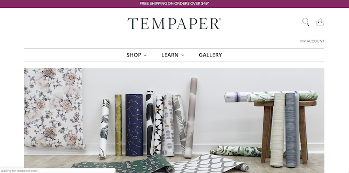 Tempaper new e-commerce website