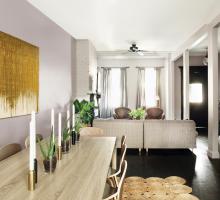 living room and dining room in house designed by AphroChic