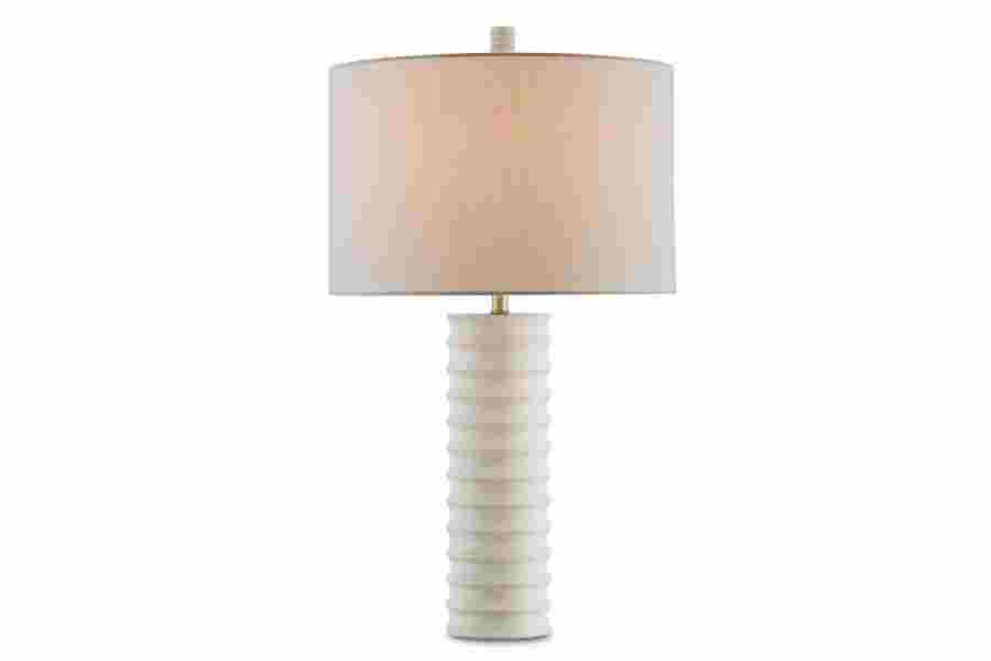 Currey & Co.’s Snowdrop table lamp 