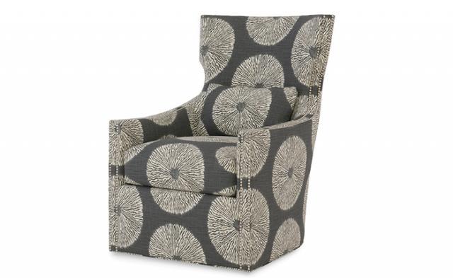 Wesley Hall gray wing chair 
