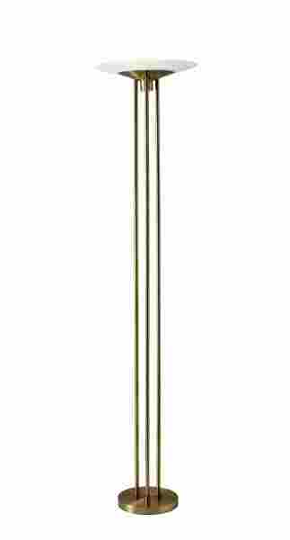 Newton LED torchiere floor lamp with Antique Brass accents from Adesso 