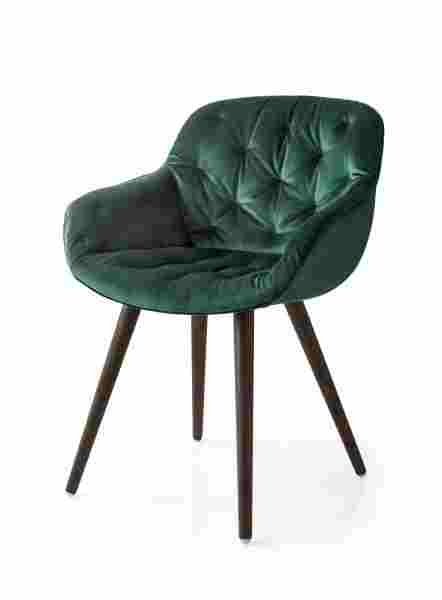 Igloo soft armchair with emerald fabric from Calligaris
