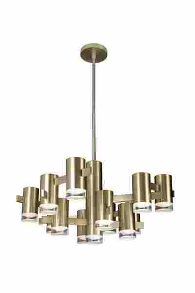 Sienna LED chandelier with triangular glass Kuzco Lighting