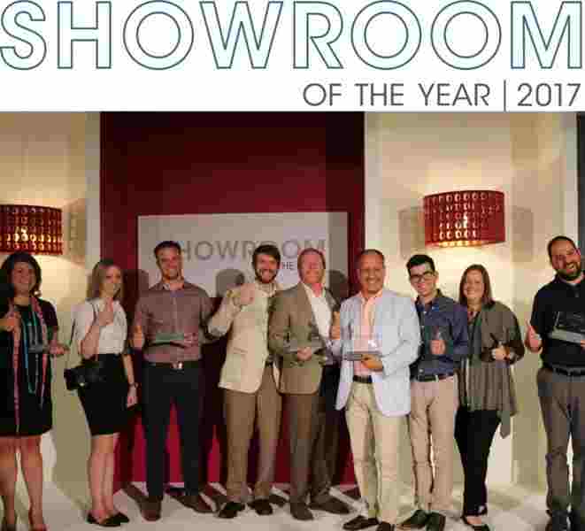 The 2016 Showroom of the Year winners show off their awards at Dallas Market Center.