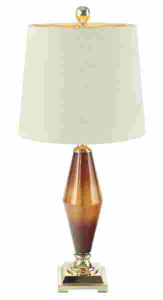 Indira table lamp with two-tone gold and brown body from Vertuu Design