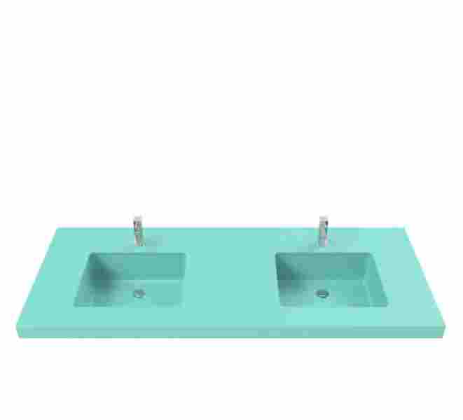 This Breakfast at Tiffanys-colored sink continues to inspire Vance. It's also one of the most popular colors, along with Blush and Shay Blue. Vance says the color came straight from Pantone and her coloristas' styles.