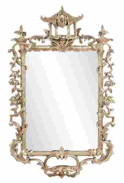 Howard Elliott: Pagoda Mirror has a rectangular frame with an Asian-inspired pagoda pattern and an Antique Silver Leaf finish. D-rings affixed to the back make it easy to hang right away. Bldg. 1, 11-E3A.  www.howardelliott.com