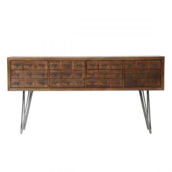 Moe's Home Collection: Crafted from reclaimed elm, the rustic Javadi sideboard has metal letter-box-style hardware and metal hairpin legs.  Plus, it offers plenty of storage.  Bldg. 1, 14-E 1 and 14-F 11.  www.moeshomecollection.com