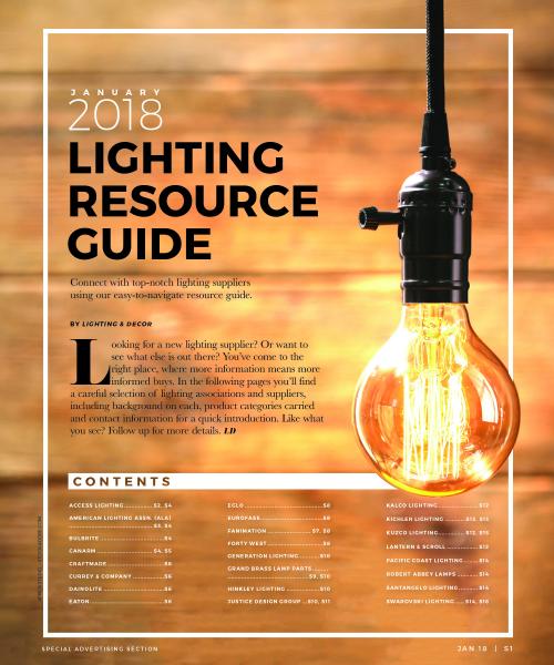 Lighting Resource Guide for suppliers Lighting & Decor 