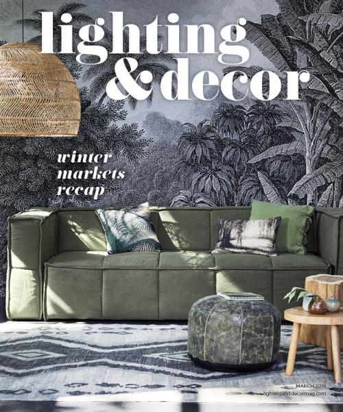 Lighting & Decor March 2018 palm fronds green couch