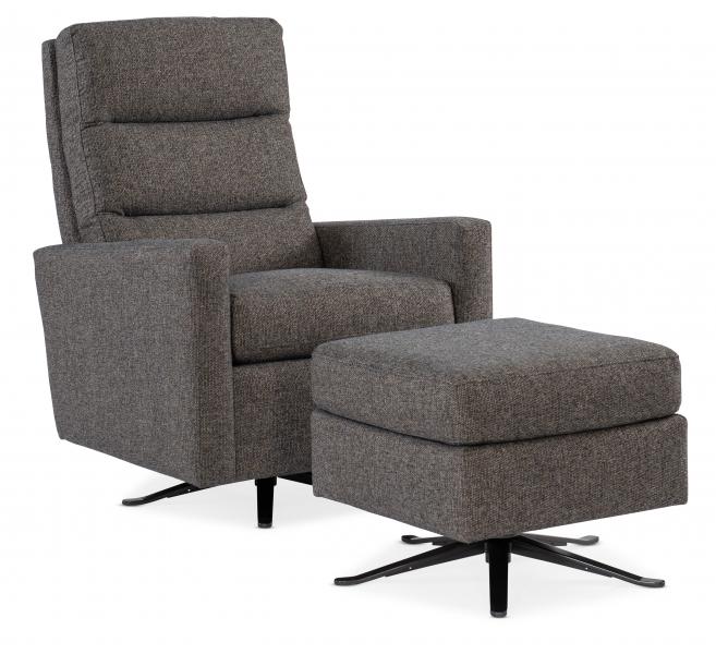 Bradington Young is at High Point this spring with three new, deep-seated stationary groups; two club chairs and a new swivel chair design available with a choice of two metal base colors. 