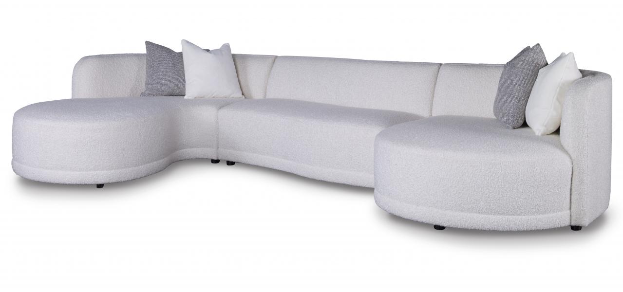 The Bella Sectional series by Century Furniture is an organic modern form featuring curvaceous shapes, and memory foam cushioning.